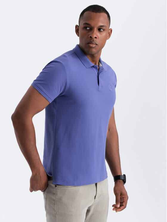Ombre Ombre Polokošile OM-POBS-0100 Fialová Regular Fit