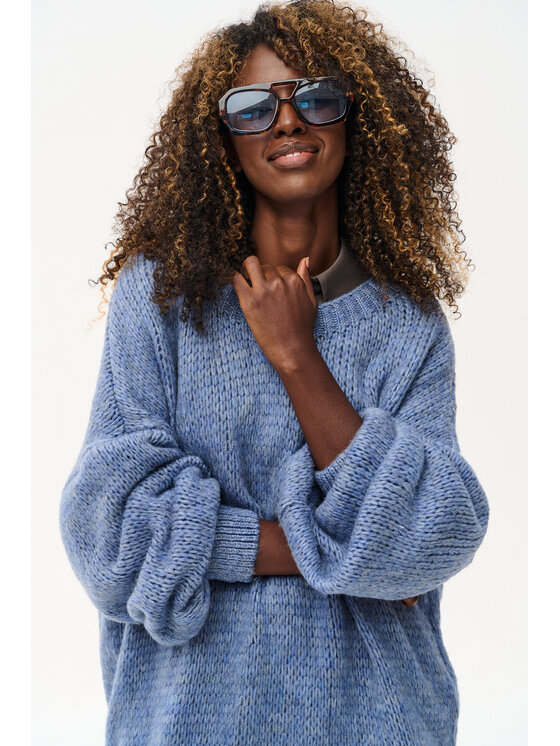 blue shadow blue shadow Sweter Lixi Niebieski Regular Fit