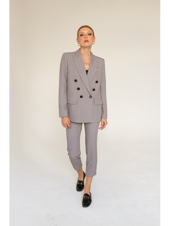 Entelier Entelier Marynarka luźna Szary Comfortable Fit