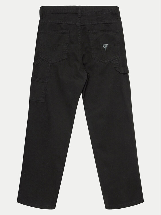 Guess Guess Spodnie materiałowe L4YB02 WE1L0 Czarny Relaxed Fit