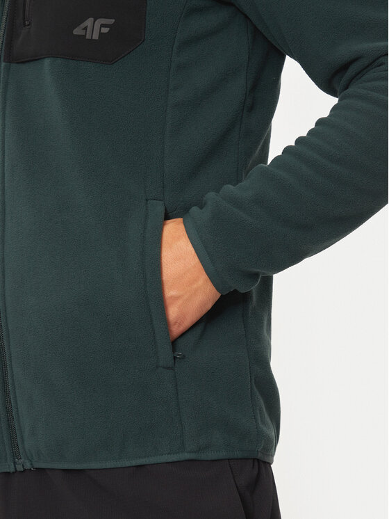 4F 4F Felpa di pile 4FWAW24TFLEM250 Verde Regular Fit