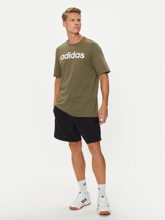 adidas adidas Tričko Essentials Linear Logo IC9280 Zelená Regular Fit