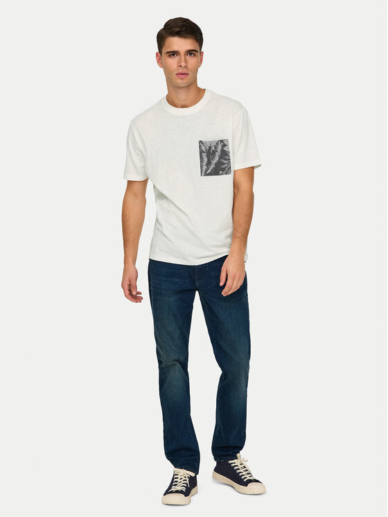Only & Sons Only & Sons Tričko 22025286 Biela Regular Fit