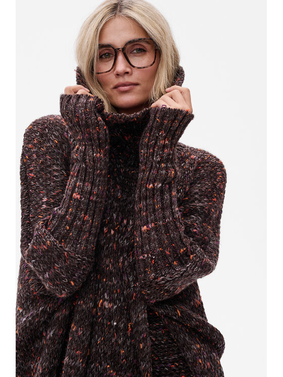 blue shadow blue shadow Sweter Tris Brązowy Regular Fit