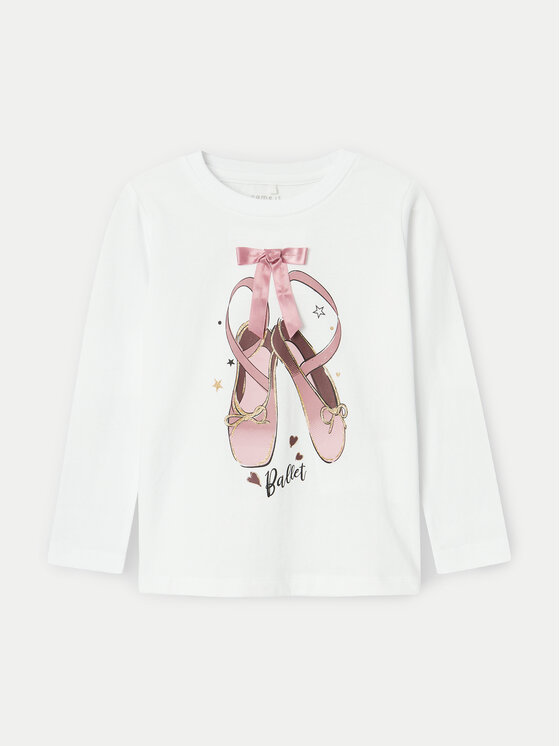 NAME IT Bluzka 13235991 Biały Regular Fit