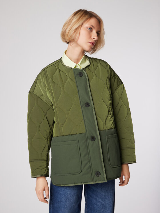 Simple Geacă KUD007 Verde Relaxed Fit