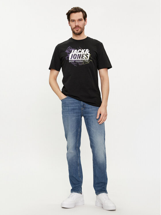 Jack&Jones Jack&Jones Komplekt kahest t-särgist Map Logo 12260796 Must Regular Fit