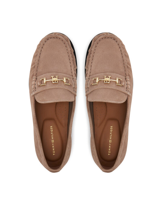 Tommy Hilfiger Tommy Hilfiger Półbuty Soft Suede Horsebit Loafer FW0FW08649 Beżowy