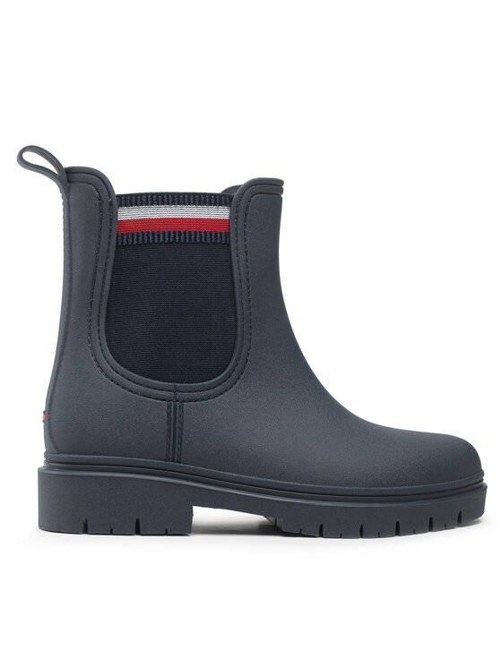 Tommy Hilfiger Gumijas zābaki Rain Boot Ankle Elastic FW0FW06774 Tumši zils