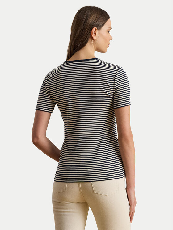 LAUREN RALPH LAUREN LAUREN RALPH LAUREN T-Shirt 200P03721002 Granatowy Slim Fit