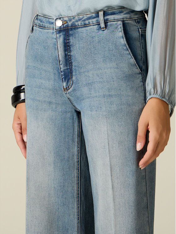 Oltre Oltre Jeans P409R009275N024 Turchese Flare Fit