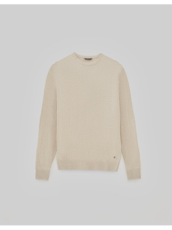 Borgio Borgio Sweter caravaggio Beżowy Slim Fit