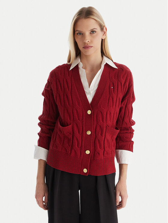 Tommy Hilfiger Tommy Hilfiger Cardigan WW0WW43089 Roșu Regular Fit