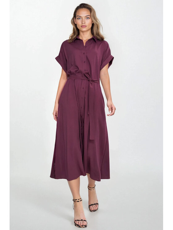 NIFE NIFE Košilové šaty S270 Fialová Modern Relaxed Fit