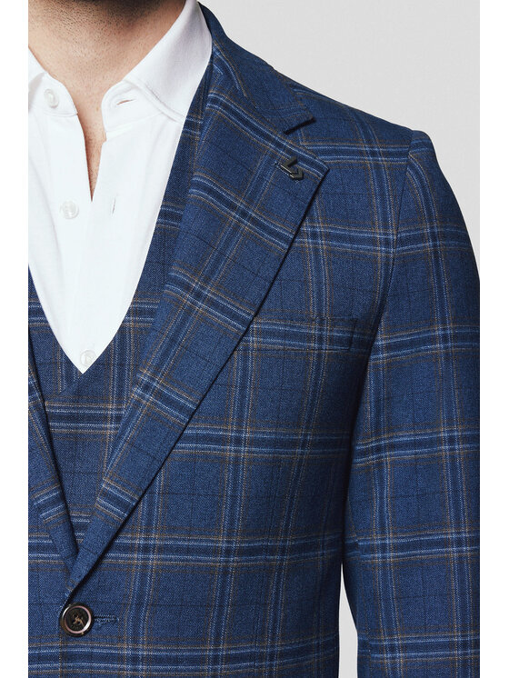 Lancerto Lancerto Marynarka Velletri MA131224000004 Granatowy Slim Fit