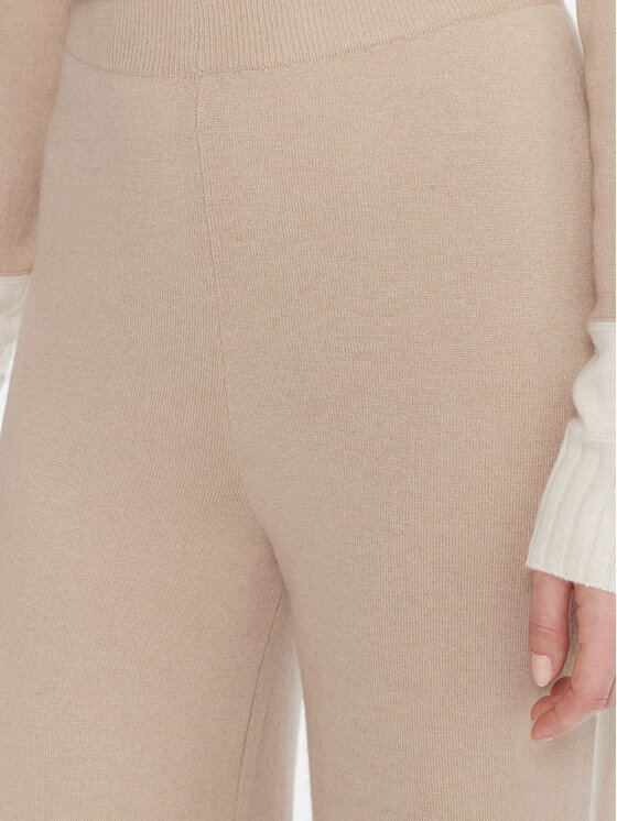 United Colors Of Benetton United Colors Of Benetton Úpletové kalhoty 102HDF00Z Béžová Wide Leg
