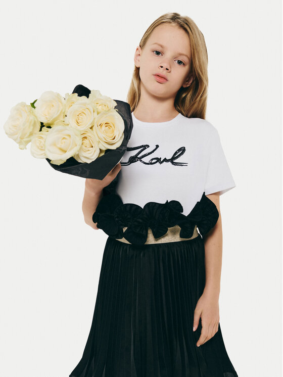 Karl Lagerfeld Kids Karl Lagerfeld Kids T-Shirt Z30485 S Biały Regular Fit