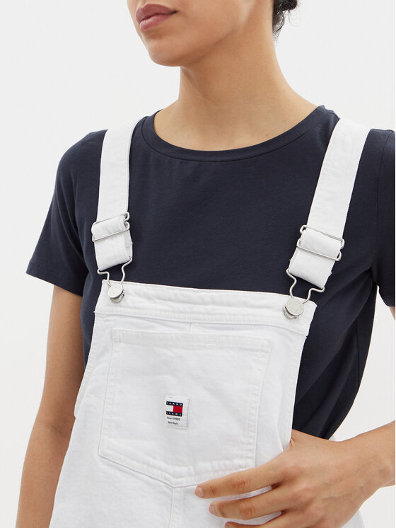 Tommy Jeans Tommy Jeans Teksakleit Pinafore DW0DW17680 Valge Regular Fit