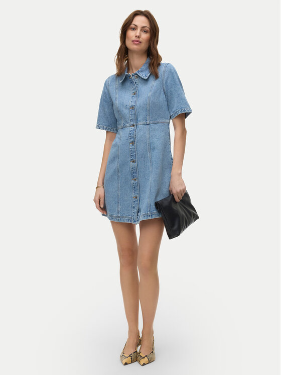 Vero Moda Vero Moda Džínové šaty Daisy 10346217 Modrá Standard Fit