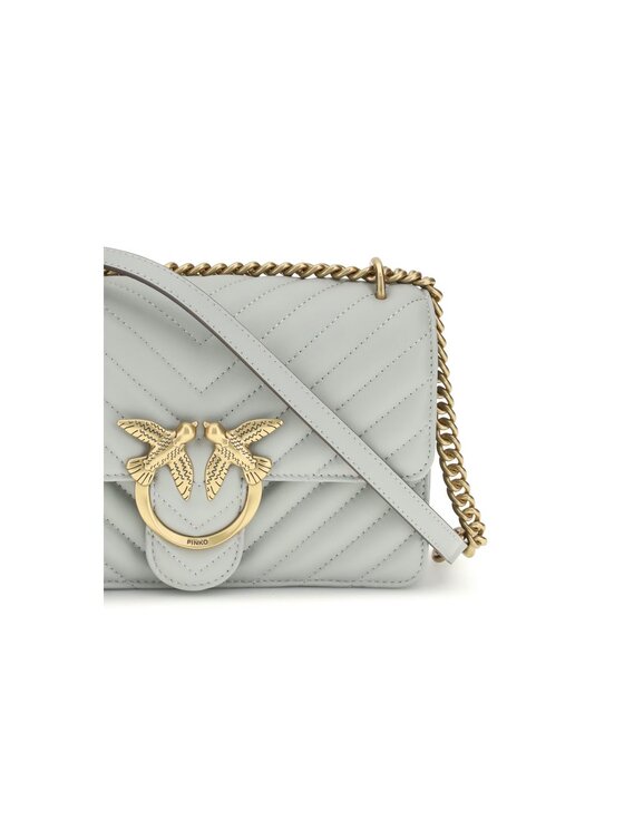 PINKO PINKO Torebka Gray Calf Leather Bos Taurus Shoulder Szary