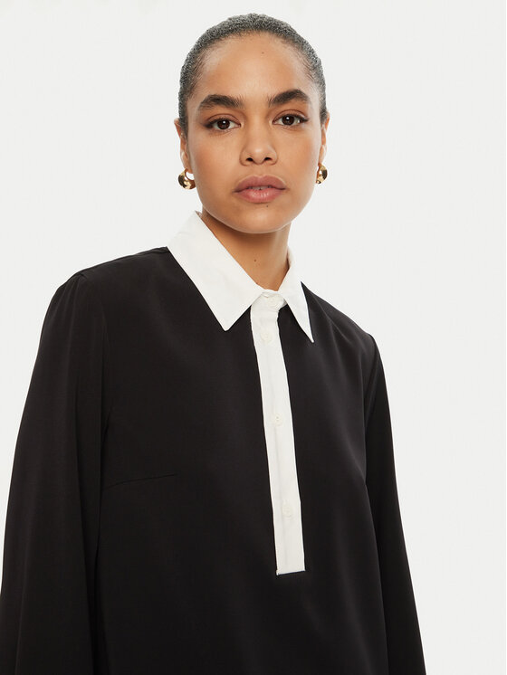 Please Please Rochie de zi A12YCSI000 Negru Loose Fit
