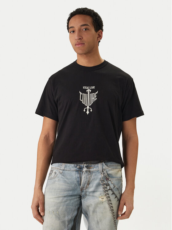 Versace Jeans Versace Jeans T-Shirt 80GAHT14 Schwarz Regular Fit