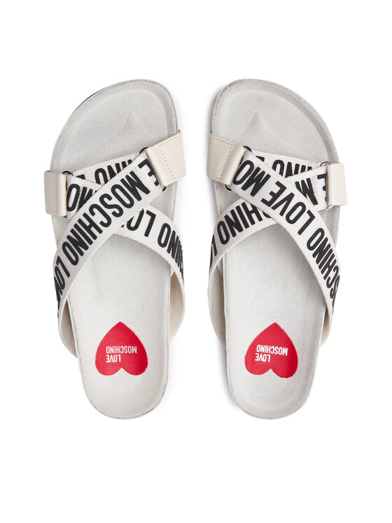 LOVE MOSCHINO LOVE MOSCHINO Klapki JA28263G0IIX110A Écru