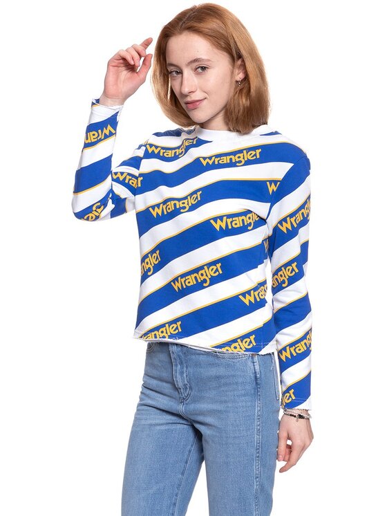 Wrangler Wrangler Bluza B&Y ALL OVER SWT Biały Regular Fit