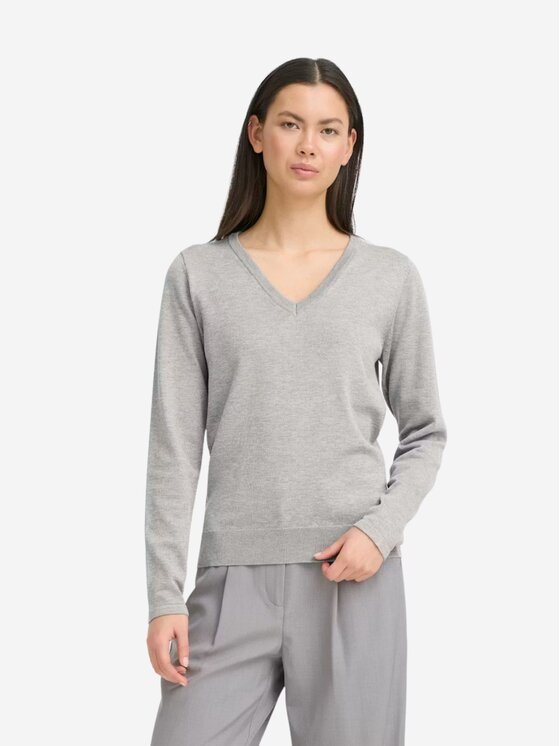 ICHI ICHI Maglione IHLULS V-NECK LS Grigio Regular Fit