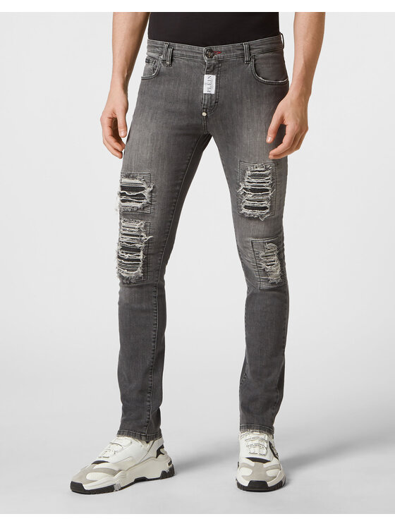 PHILIPP PLEIN PHILIPP PLEIN Džínsy 1171 Sivá Skinny Fit