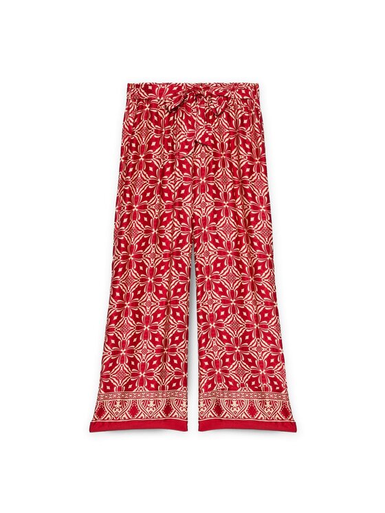 Fiorella Rubino Fiorella Rubino Spodnie materiałowe P095L002274N0V6 Czerwony Over Fit
