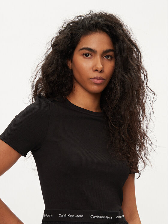 Calvin Klein Jeans Calvin Klein Jeans Letní šaty Logo J20J223066 Černá Regular Fit