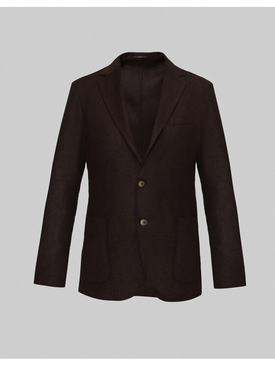 Borgio Borgio Marynarka almenno Brązowy Slim Fit