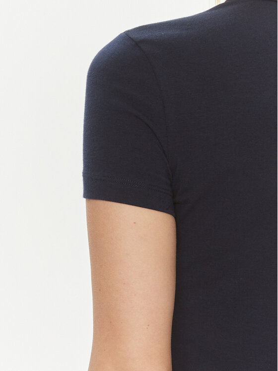 Lacoste Lacoste Marškinėliai TF7218 Tamsiai mėlyna Slim Fit