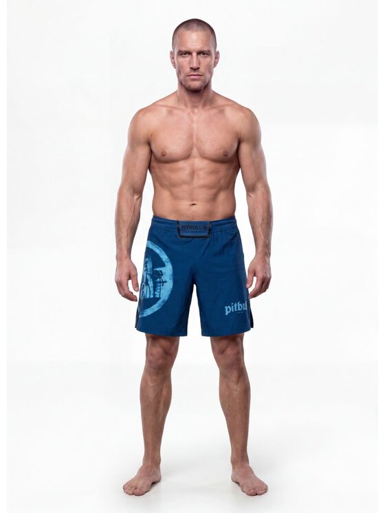 PITBULL PITBULL Szorty sportowe LOGO PALMS Niebieski Regular Fit