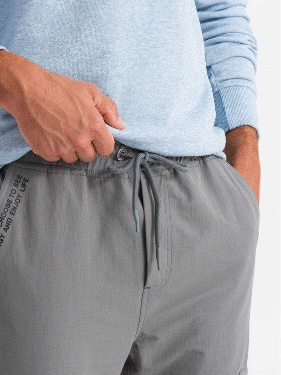Ombre Ombre Joggery OM-PAJO-0200 Szary Regular Fit