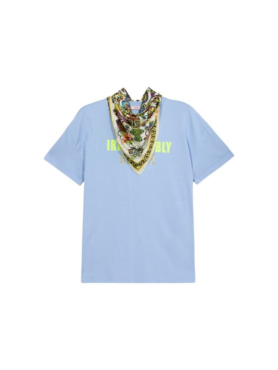 Oltre Oltre T-shirt G046J004411N004 Turchese Regular Fit