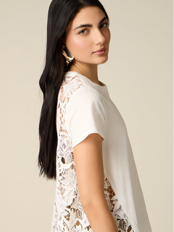 Oltre Oltre T-shirt G035J004564N011 Bianco Regular Fit