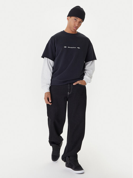 Quiksilver Quiksilver Majica dugih rukava Openbar Crew EQYFT05154 Crna Oversize