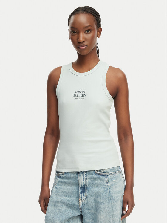 Calvin Klein Jeans Calvin Klein Jeans Top LV047F239G Světle zelená Slim Fit