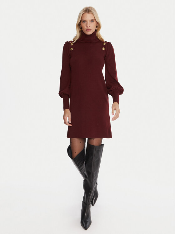Luisa Spagnoli Luisa Spagnoli Džemper haljina Moduno 100056 Tamnocrvena Regular Fit