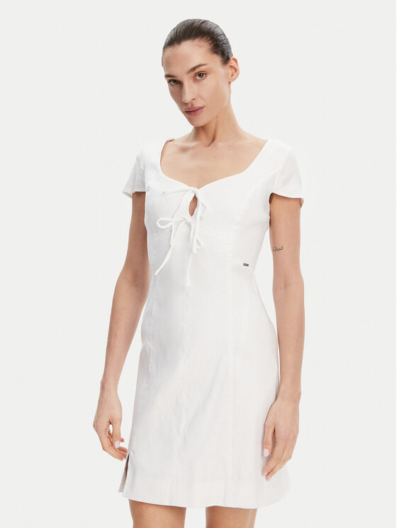 Guess Guess Sommerkleid W5GK41 WH5L2 Weiß Regular Fit