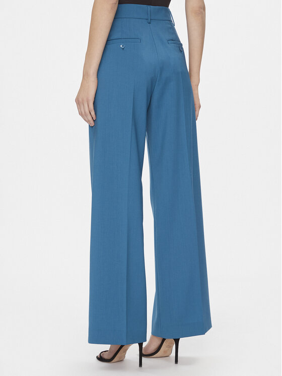 Weekend Max Mara Weekend Max Mara Hlače iz tkanine Visivo 2415131091 Modra Relaxed Fit