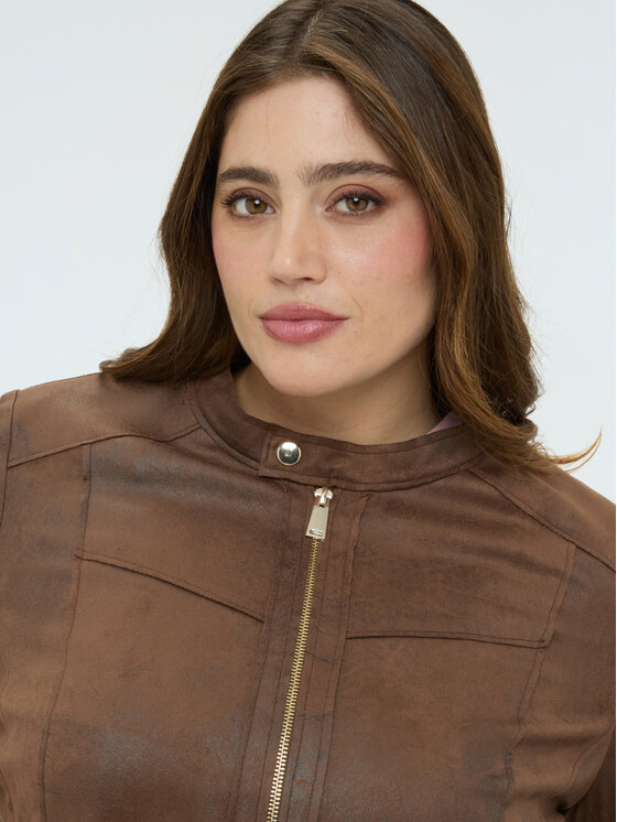 Fiorella Rubino Fiorella Rubino Giacca in similpelle R329T001303N022 Marrone Regular Fit