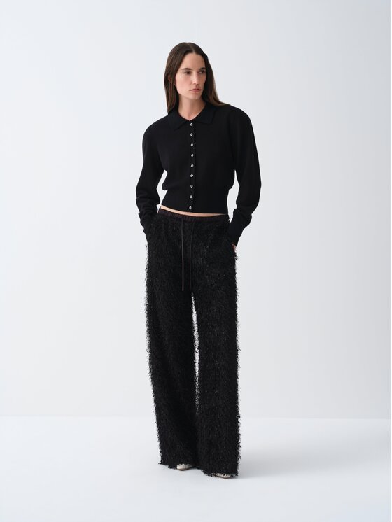 La Mania La Mania Spodnie materiałowe FIL Czarny Basic Fit