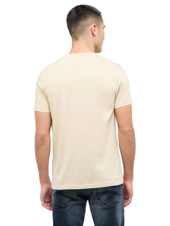 Mustang Mustang T-Shirt Style Austin Beżowy Regular Fit
