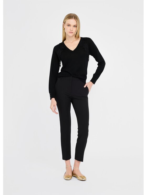 Liu Jo Liu Jo Spodnie materiałowe CF5419T22002222C Czarny Regular Fit