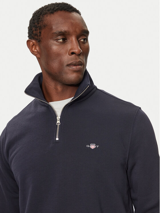Gant Gant Pulóver Reg Shield Half Zip Sweat 2008005 Sötétkék Regular Fit