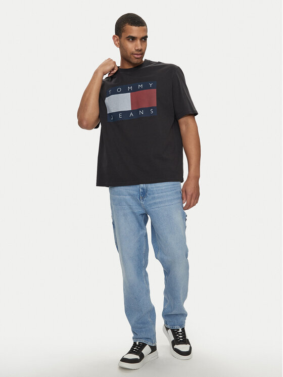 Tommy Jeans Tommy Jeans T-shirt Big Flag DM0DM18547 Crna Oversize
