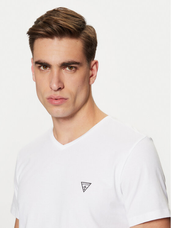 Guess Guess T-krekls Caleb U97M01 KCD31 Balts Slim Fit